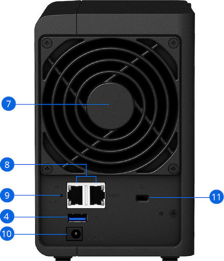 Synology DiskStation DS220+ NAS Tower με 2 θέσεις για HDD/SSD και 2 θύρες Ethernet
