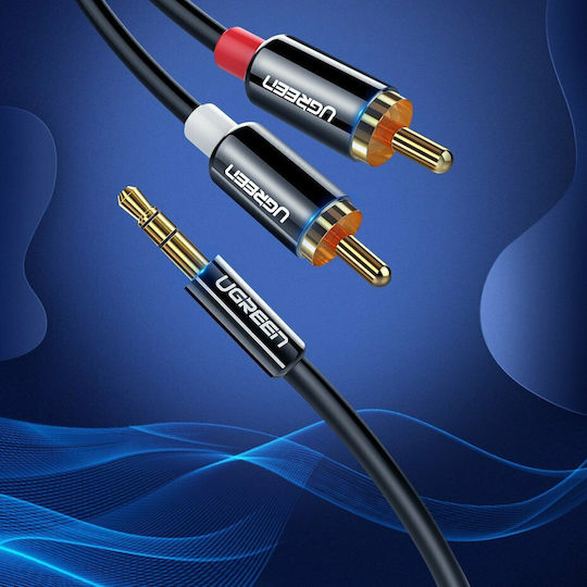 Ugreen Καλώδιο Ήχου 3.5mm male - RCA male Μαύρο 3m με Επίχρυσους Ακροδέκτες 10590