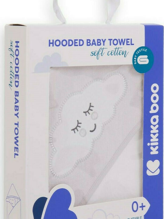 Kikka Boo Hooded Baby Bath Towel Sleepy Cloud Gray