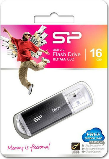 Silicon Power Ultima U02 16GB USB 2.0 Stick Μαύρο