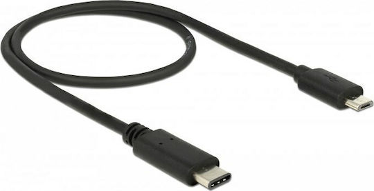 DeLock Cablu USB 2.0 USB-C Masculin - micro USB-B Negru 0,5m 83333