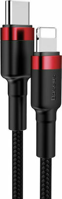 Baseus Cafule Braided USB 2.0 Cable USB-C male - Lightning Κόκκινο 1m (CATLKLF-91)