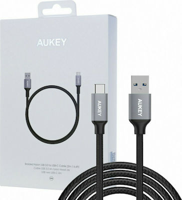 Aukey Braided USB 3.0 Cable USB-C male - USB-A male Black 2m (CB-CD3)