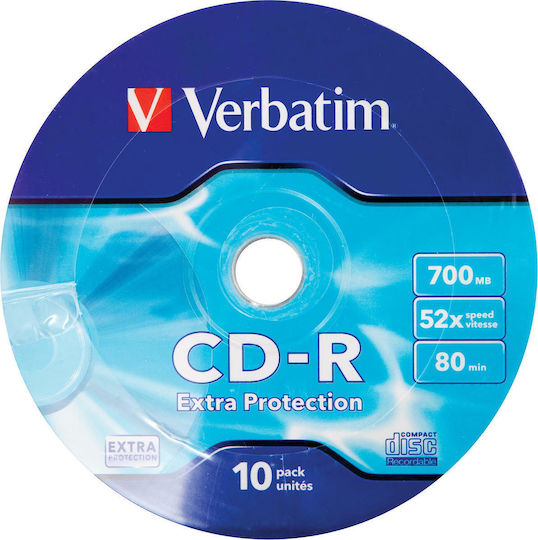 Verbatim Εγγράψιμα CD-R 52x 700MB Cake Box 10τμχ