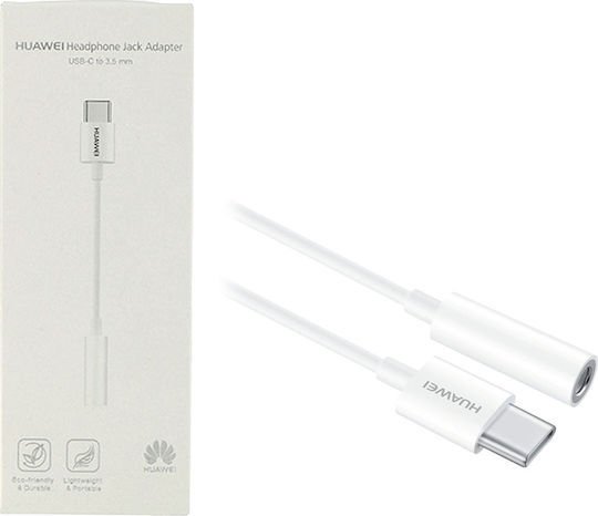 Huawei CM20 Конвертор USB-C мъжки към 3.5mm женски Бял 1бр