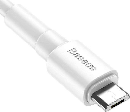 Baseus Mini Regular USB 2.0 to micro USB Cable Λευκό 1m (CAMSW-02)