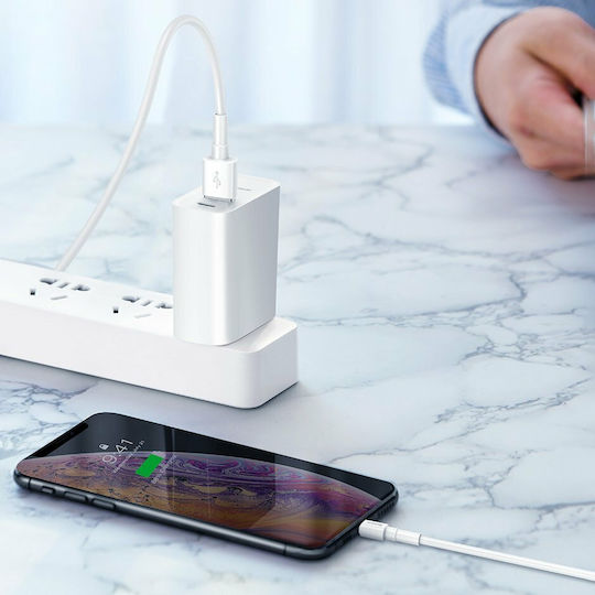Baseus Mini Regular USB 2.0 to micro USB Cable Λευκό 1m (CAMSW-02)