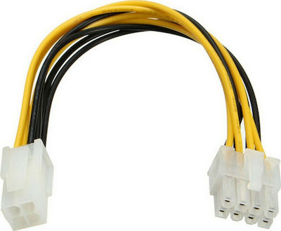 Powertech 4 Pin EPS female - 8 Pin EPS male Cable 0.2m (CAB-W007)