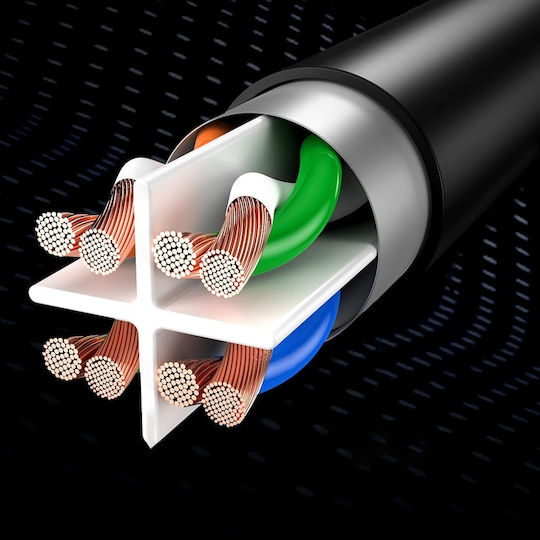 Baseus U/UTP Cat.6 (Gigabit) Καλώδιο Δικτύου Ethernet 15m Μαύρο