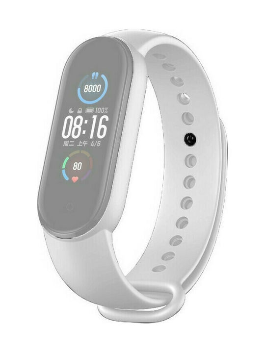 Curea Silicon cu Pin Alb (Mi Smart Band 5/Mi Smart Band 6)