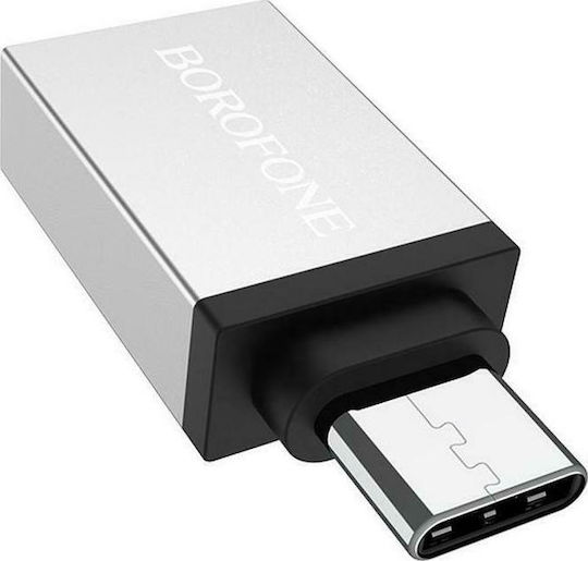 Borofone BV3 Konverter USB-C männlich zu USB-A weiblich Silber 1Stück