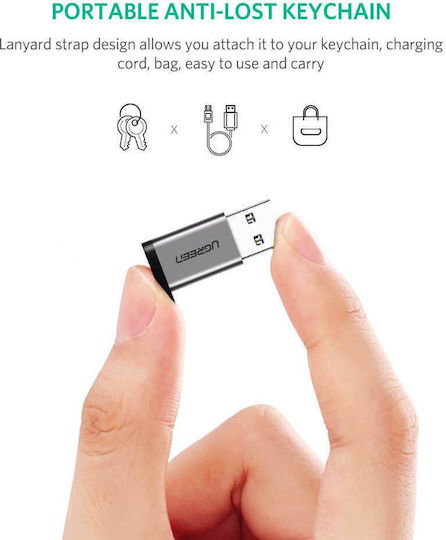 Ugreen Конвертор USB-A мъжки към USB-C женски Черен 1бр 50533