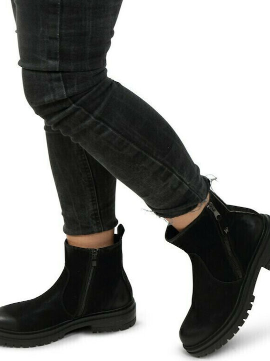 Courtbey Wildleder Stiefeletten Damen Schwarz