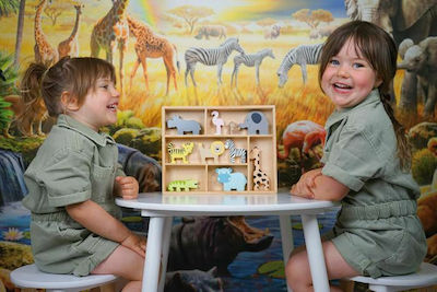 Jabadabado Baby Toy Shelfs with Safari Animals made of Wood for 24++ Months