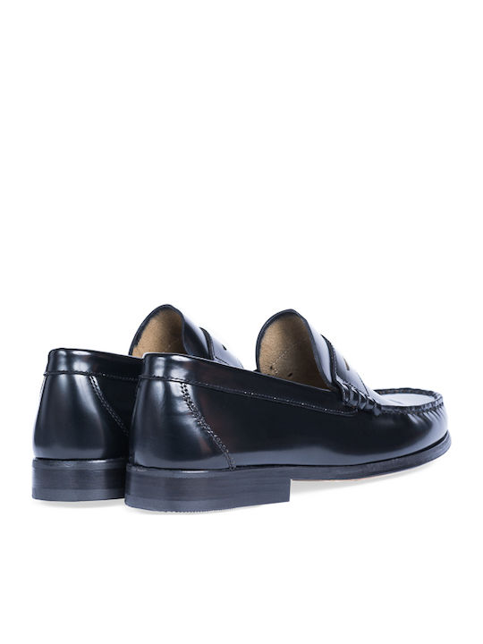 0130 Men's Leather Loafers Black