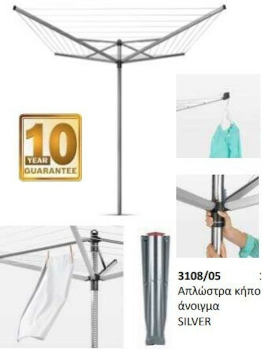 Brabantia Сгъваем Аплъстра Подов за Градината с Дължина на Разпъване 50м