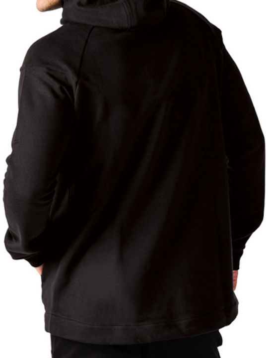 GSA Supercotton 17-18132 Men's Sweatshirt Jacket with Hood and Pockets Jet Black