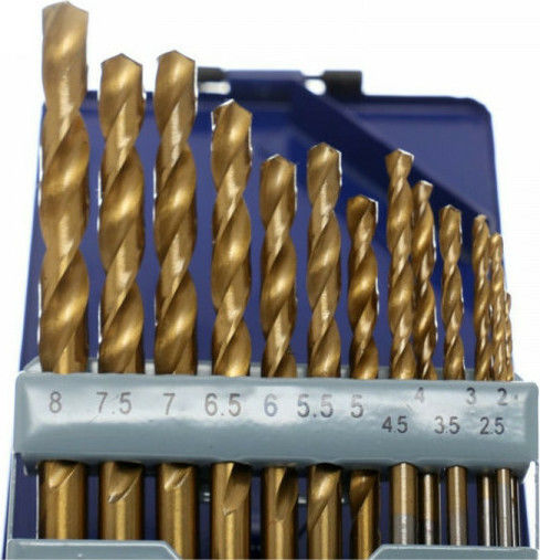 Tagred Set 13 HSS 2-8mm Burghie HSS Titan cu Tija Cilindrică pentru Metal
