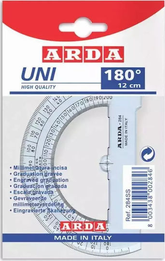 Arda Protractor Plastic Transparent 12cm