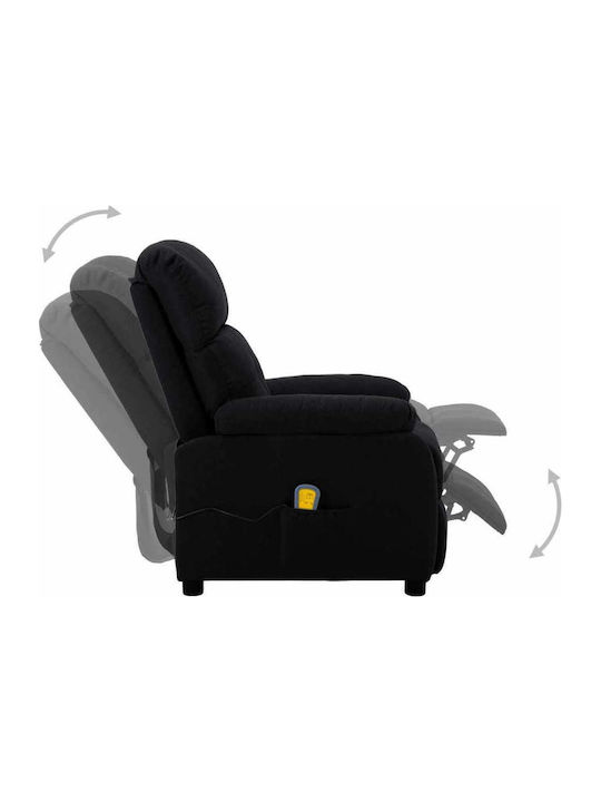Πολυθρόνα Relax Massage με Υποπόδιο Μαύρο 76x90x100cm