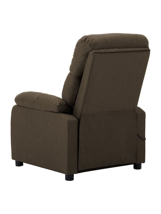 Πολυθρόνα Relax Massage με Υποπόδιο Καφέ 76x90x100cm