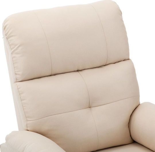 Relax Armchair Massage with Footstool Cream 76x90x100cm