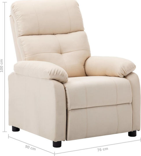 Πολυθρόνα Relax με Υποπόδιο Κρεμ 76x90x100cm