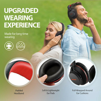 X3.0 Ασύρματα Bluetooth Over Ear Ακουστικά Μαύρα / Κόκκινα