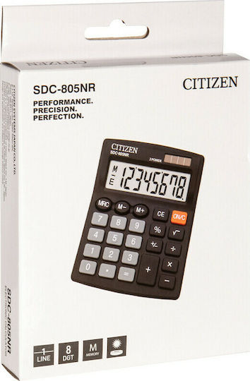 Citizen SDC-805NR Calculator 8 Digits in Black Color 1pcs