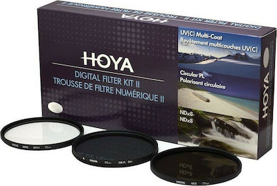 Hoya Digital Filter Kit II Σετ Φίλτρων CPL / ND / UV Διαμέτρου 55mm για Φωτογραφικούς Φακούς