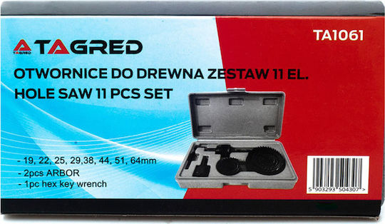Tagred Set Lochsägen mit Durchmesser von 19mm bis 64mm für Holz und Kunststoff