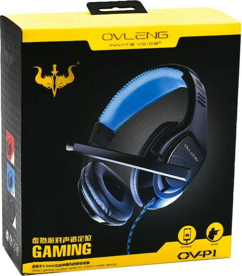 Ovleng OV-P1 On Ear Gaming Headset with Connection 3.5mm Blue