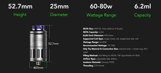 Wotofo Profile RDTA 6.2ml 25mm Stainless Steel