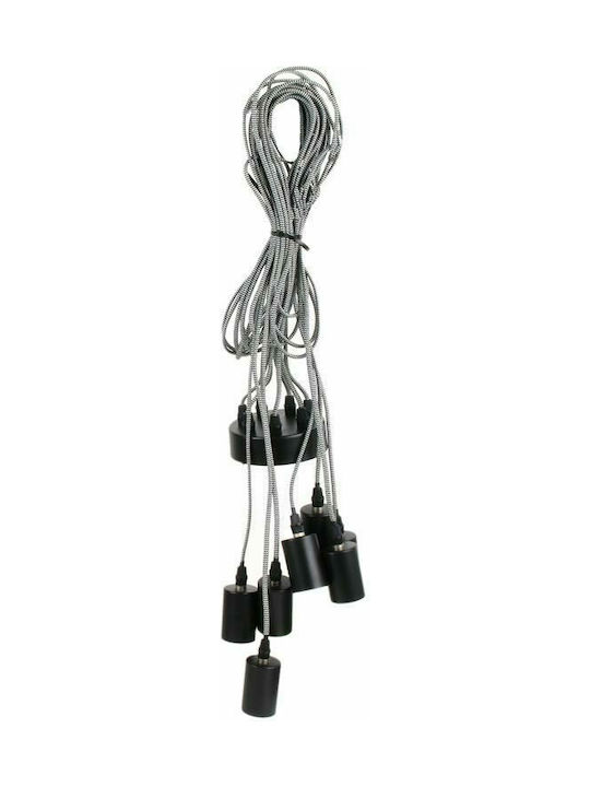 Pendant Light Black for 7 Bulbs E27 250cm