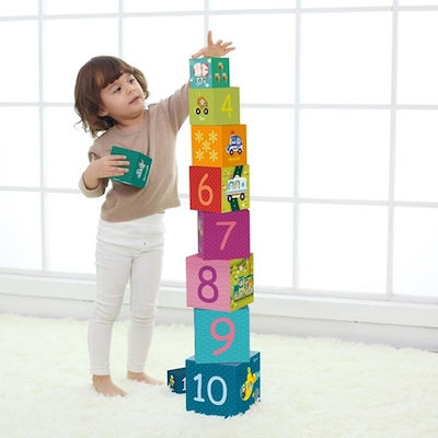 Classic World Stacking Toy Transportation Stacking Cubes made of Wood for 18++ Months