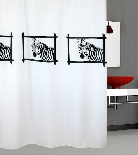 San Lorentzo Zebra's Head Duschvorhang Stoff 180x180cm Weiß 1927