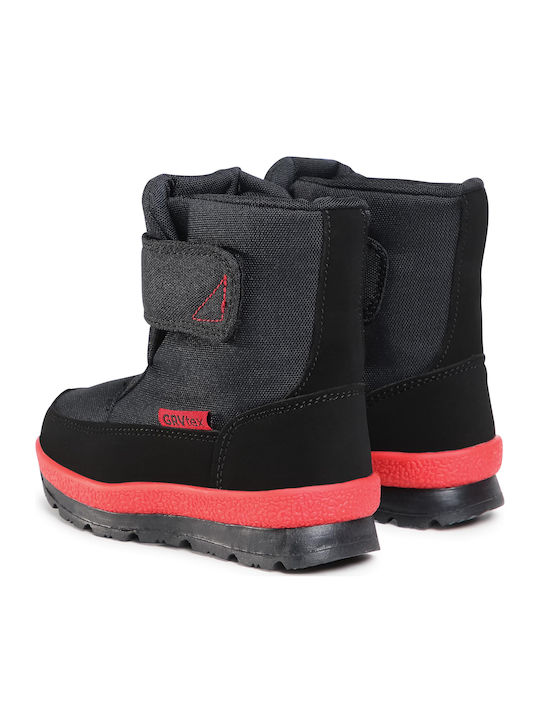 Anatomisch Kinder-Schneestiefeletten mit Klettverschluss Schwarz