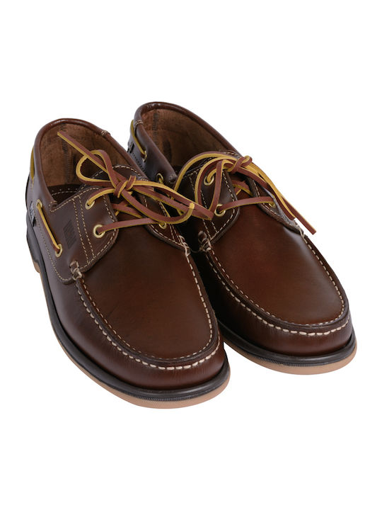 Men's Leather Boat Shoes Cognac