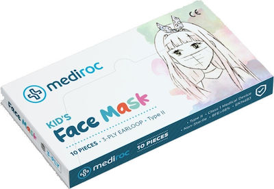 Mediroc Παιδική Ιατρική Μάσκα 3 Επίπεδα Προστασίας Τύπος II Earloop 50τμχ