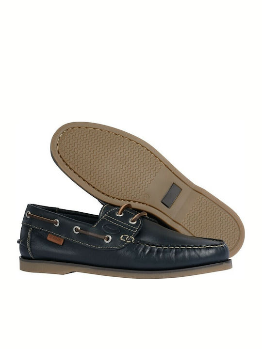 Men's Leather Boat Shoes Blue