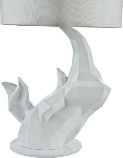 Maytoni Nashorn Tischlampe aus Kunststoff mit weißem Lampenschirm und Sockel