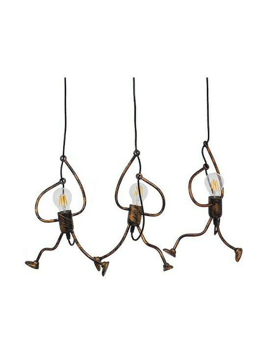 GloboStar Little Man Pendant Light Suspension Rail for Socket E27 Bronze