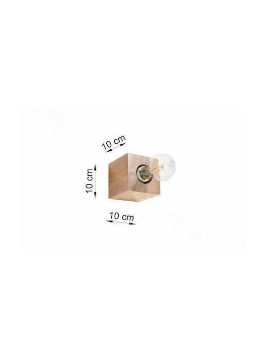 Sollux Abel Vintage Leuchte Wand Braun 10x13x13cm