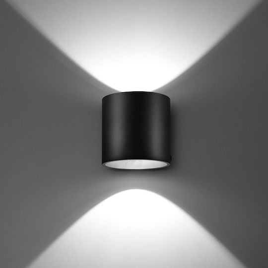 Sollux Orbis Lumină De perete Negru 13x13x13cm
