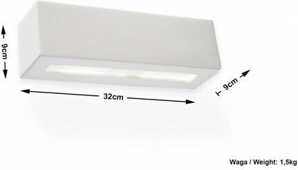 Sollux Vega Lamp Wall White 40x20x15cm