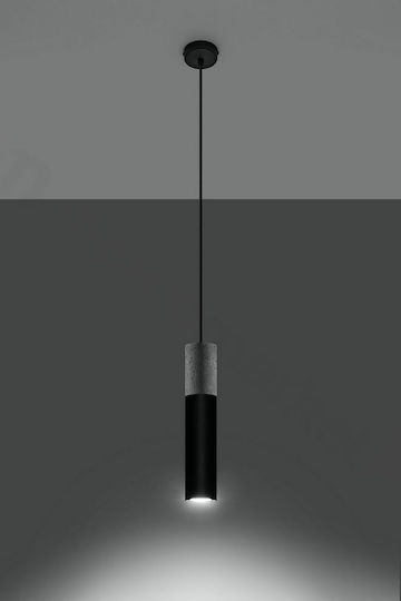 Sollux Borgio Lustră Suspendată Negru 31x17cm.