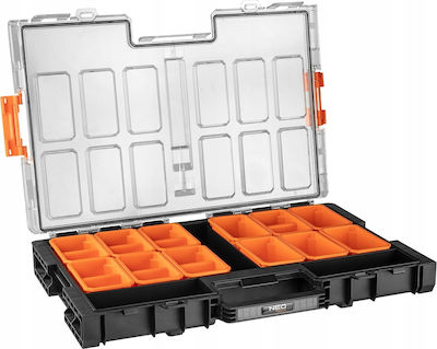 Neo Tools Werkzeugkoffer-Organisator 12 Positionen mit abnehmbaren Boxen Orange 53.1x37.9x7.7cm