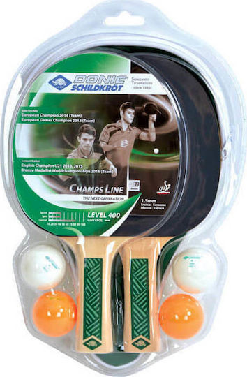 Donic Champs Line Level 400 Ping Pong Racket Set for Beginner Players