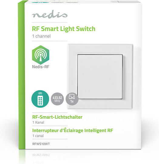 Nedis Wall-mounted Basic Wall Switch Single with White Frame