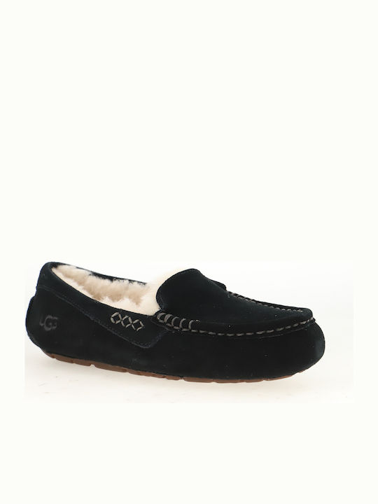 UGG Ansley Closed-Toe Slippers with Black Fur